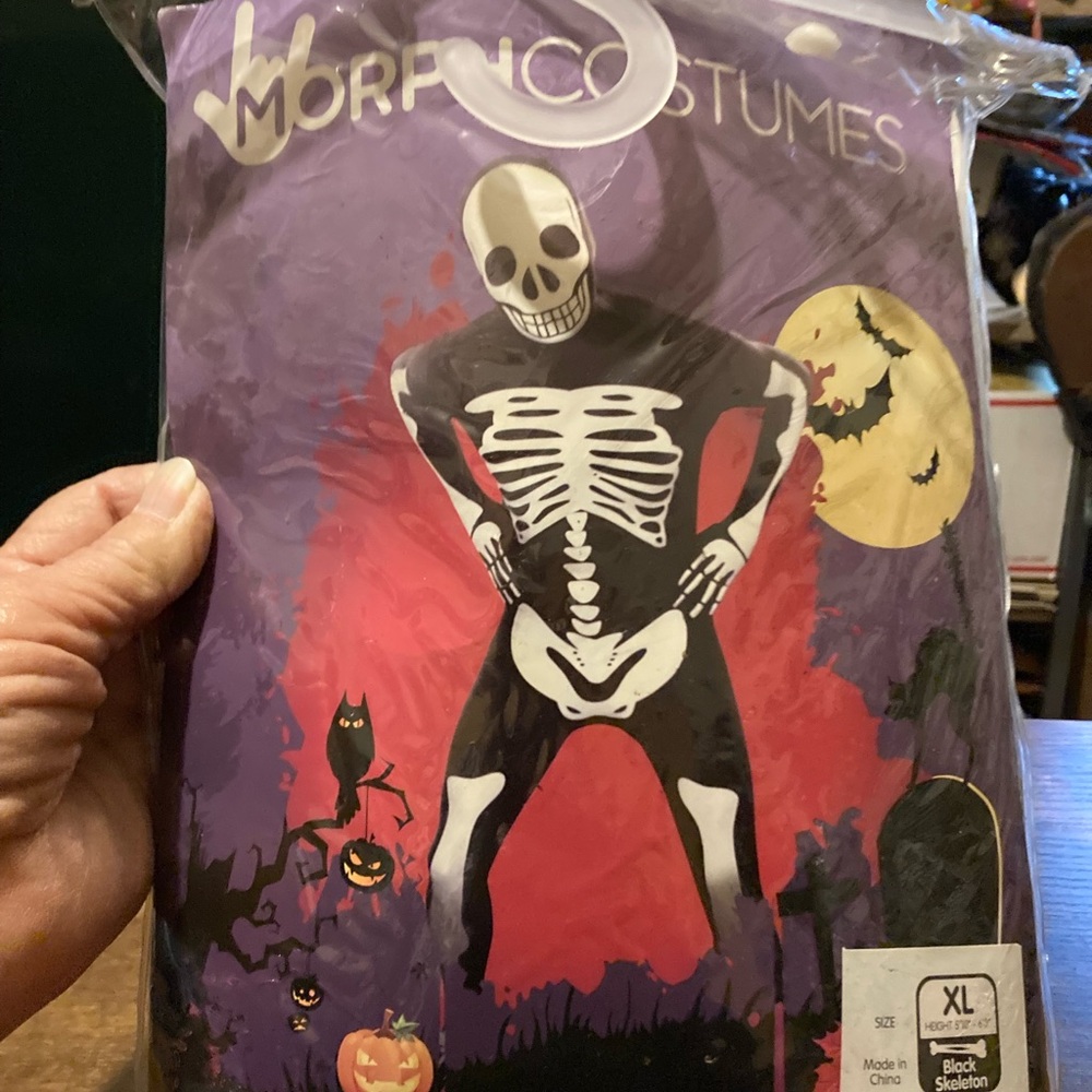 Morph Costumes adult Morphsuit black skeleton